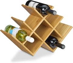 Casier à Vin en Bambou - 8 Bouteilles - Design Alvéole